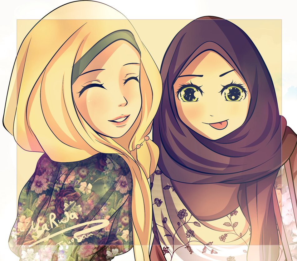 Gambar Gambar Kartun Islami Anime Keren Animasi Ibu Anak Di